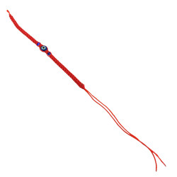 HILO ROJO C/ OJO TURCO Y 2 BOLITAS NEGRAS ANCHO 4MM-25CM REGULABLE PULSERA / TOBILLERA
