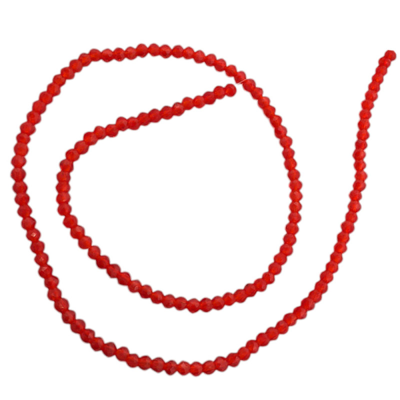 2MM ROJO TRASLUCIDO AB CUENTA FACETADA PERFORADA VIDRIO TIRA