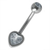 CORAZON CUBIC C/ BORDE Y BOLITA C/ CUBIC PIERCING OMBLIGO 2 CORAZONES ACERO QUIRURGICO PIERCING