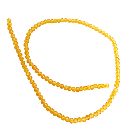 4MM DORADO MEDIO TRASLUCIDO CUENTA FACETADA PERFORADA VIDRIO TIRA