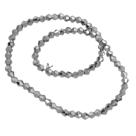 4MM CONO PLATEADO METALIZADO PLENO FACETADO PERFORADO VIDRIO TIRA