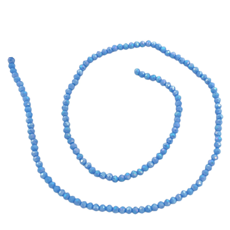 2MM AZUL LAVANDA PLENO CUENTA FACETADA PERFORADA VIDRIO TIRA