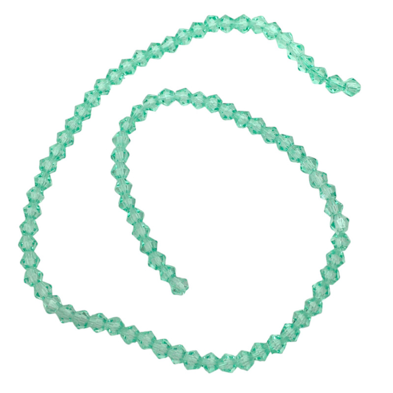 4MM CONO VERDE PISTACHO TRASLUCIDO FACETADO PERFORADO VIDRIO TIRA