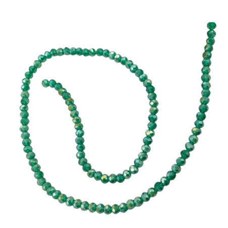 4MM VERDE OLIVA TRASLUCIDO AB CUENTA FACETADA PERFORADA VIDRIO TIRA