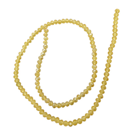 4MM DORADO CLARO TRASLUCIDO AB CUENTA FACETADA PERFORADA VIDRIO TIRA