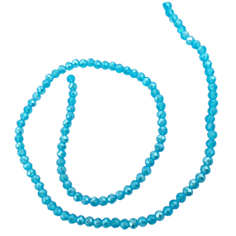 4MM CELESTE TRASLUCIDO AB CUENTA FACETADA PERFORADA VIDRIO TIRA