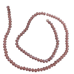 4MM VIOLETA TRASLUCIDO AB CUENTA FACETADA PERFORADA VIDRIO TIRA