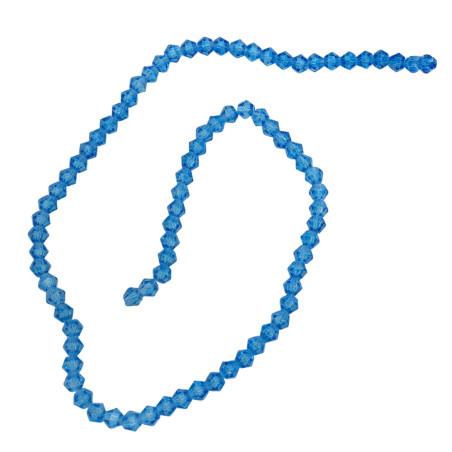 4MM CONO AZUL CELESTE TRASLUCIDO FACETADO PERFORADO VIDRIO TIRA