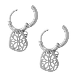 PAR CORAZON CALADO C/ DIBUJO DE FLOR EN BISAGRA DE 12MM ARO