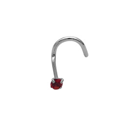 UNIDAD ROJO NOSTRIL CURVO NARIZ STRASS ENGARZADO PIERCING