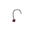 UNIDAD ROJO NOSTRIL CURVO NARIZ STRASS ENGARZADO PIERCING
