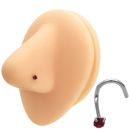 UNIDAD ROJO NOSTRIL CURVO NARIZ STRASS ENGARZADO PIERCING