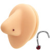 UNIDAD ROJO NOSTRIL CURVO NARIZ STRASS ENGARZADO PIERCING