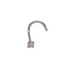 UNIDAD ROSA NOSTRIL CURVO NARIZ STRASS ENGARZADO PIERCING