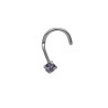 UNIDAD VIOLETA NOSTRIL CURVO NARIZ STRASS ENGARZADO PIERCING