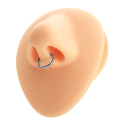 UNIDAD 8MM ROSA MULTISTRASS SIN FIN SOLITARIO ARO CLICKER PIERCING