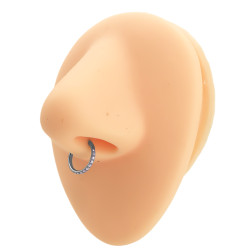 UNIDAD 8MM ROSA MULTISTRASS SIN FIN SOLITARIO ARO CLICKER PIERCING