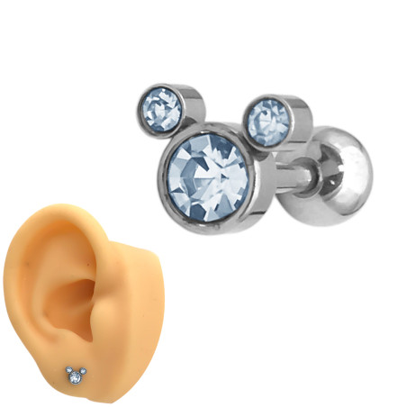 UNIDAD CARA MICKEY CUBIC ZIRCON HELIX TREPADOR ROSCA INTERNA PIERCING