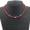 ROJO AB CORAZONES REGULABLE 37+6CM TIPO CHOKER GARGANTILLA COLLAR