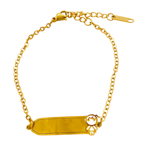 DORADO NENA P/ GRABAR ESPEJO 16+4CM IDENTIFICACION PULSERA