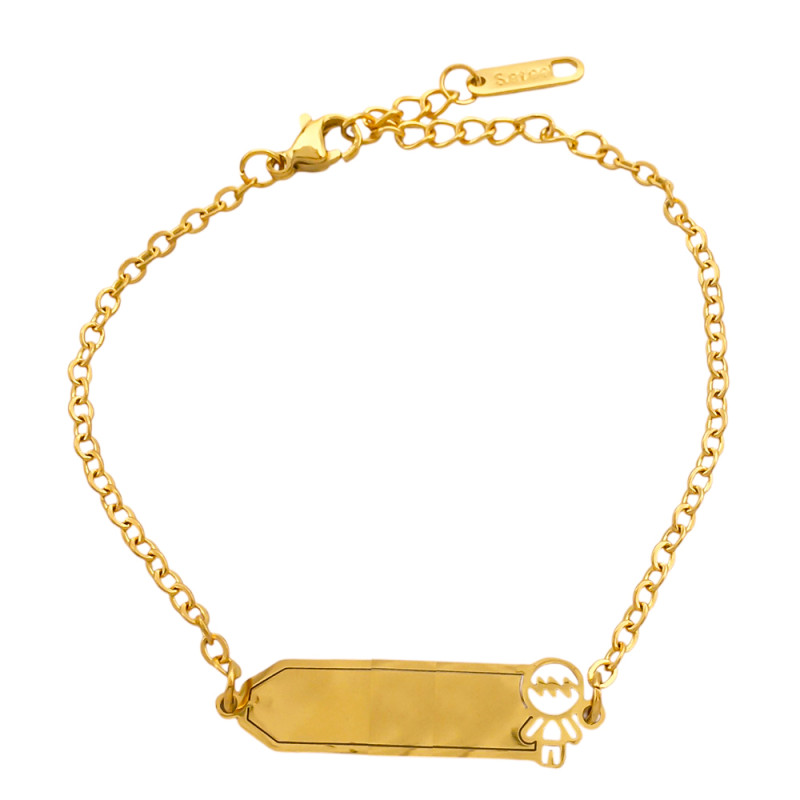 DORADO NENE P/ GRABAR ESPEJO 16+4CM IDENTIFICACION PULSERA