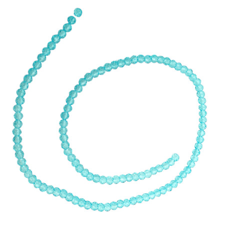 4MM CELESTE TRASLUCIDO CUENTA FACETADA PERFORADA VIDRIO TIRA