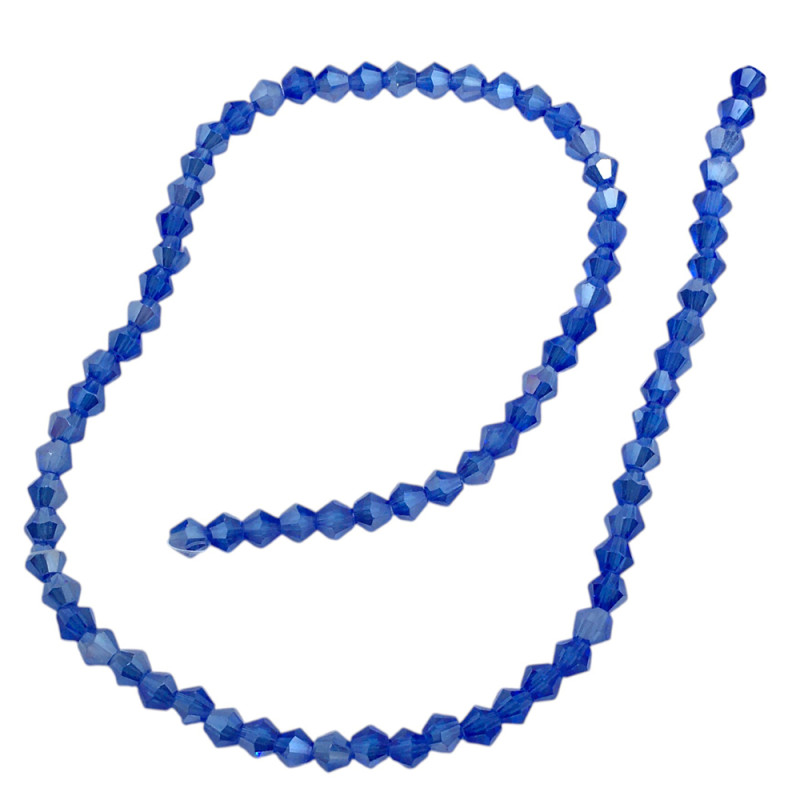 4MM CONO AZUL TRASLUCIDO AB FACETADO PERFORADO VIDRIO TIRA