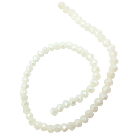 8MM BLANCO VIA LACTEA TRASLUCIDO AB CUENTA FACETADA PERFORADA VIDRIO TIRA