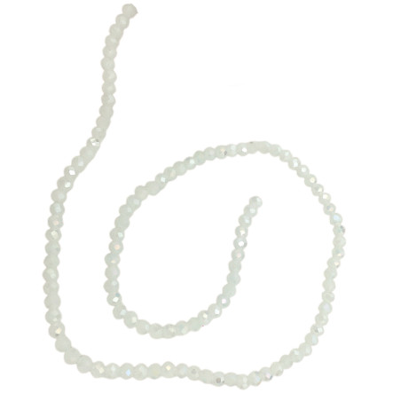 4MM BLANCO VIA LACTEA TRASLUCIDO AB CUENTA FACETADA PERFORADA VIDRIO TIRA