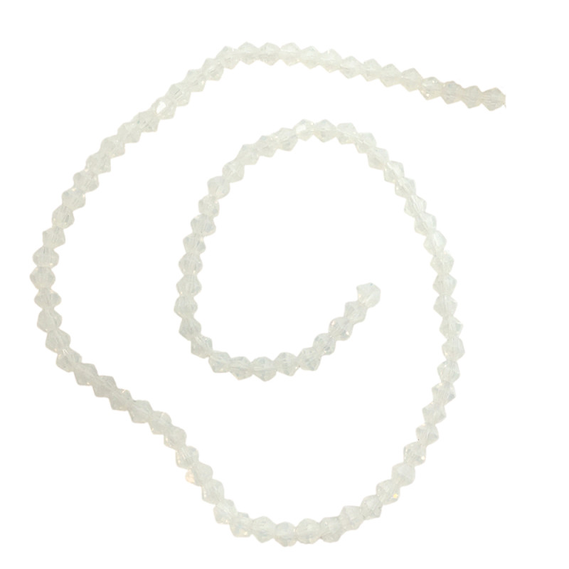 4MM CONO BLANCO VIA LACTEA TRASLUCIDO AB FACETADO PERFORADO VIDRIO TIRA