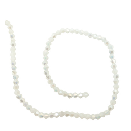 4MM CONO BLANCO PLENO AB FACETADO PERFORADO VIDRIO TIRA