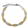 MIXTA DORADA Y ACERO DOBLE CINTA PLANA TRENZADA 7MM - 17+4CM PULSERA