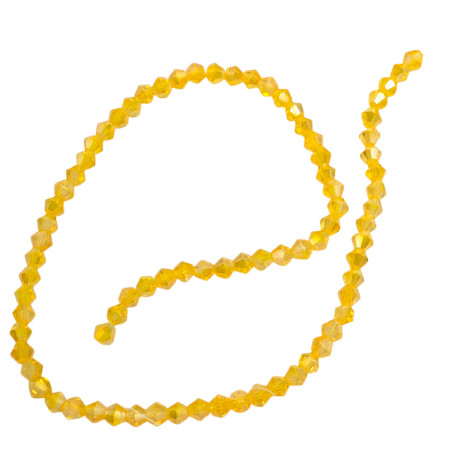 4MM CONO AMARILLO FUERTE TRASLUCIDO AB FACETADO PERFORADO VIDRIO TIRA