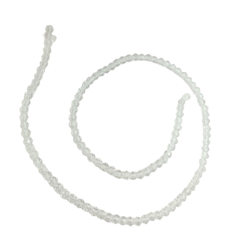 4MM CRISTAL TRASLUCIDO CUENTA FACETADA PERFORADA VIDRIO TIRA