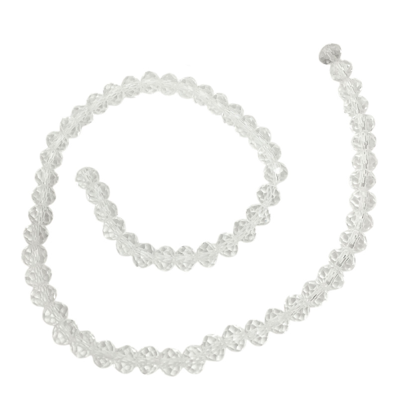 8MM CRISTAL TRASLUCIDO CUENTA FACETADA PERFORADA VIDRIO TIRA