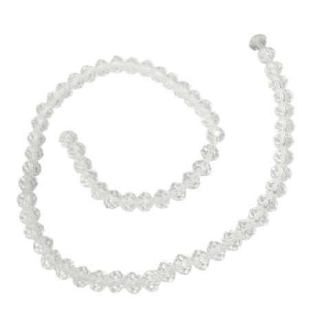 8MM CRISTAL TRASLUCIDO CUENTA FACETADA PERFORADA VIDRIO TIRA