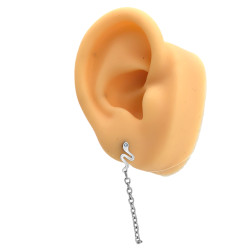 PAR SERPIENTE PLANA OJO DE STRASS Y CADENA COLGANTE ARO