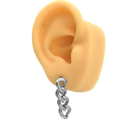 PAR CADENA CUATRO ESLABONES GROUMET COLGANTE ARO