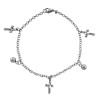 TRES JESUS CRUZ Y DOS BOLITA 19CM REGULACION PULSERA