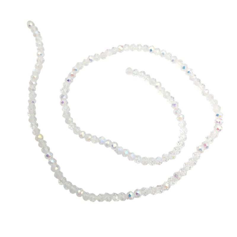 2MM CRISTAL TRASLUCIDO AB CUENTA FACETADA PERFORADA VIDRIO TIRA