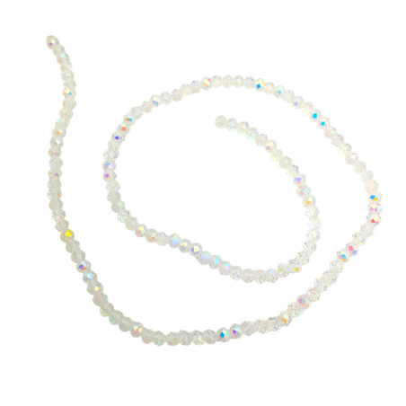 2MM CRISTAL TRASLUCIDO AB ARCOIRIS CUENTA FACETADA PERFORADA VIDRIO TIRA