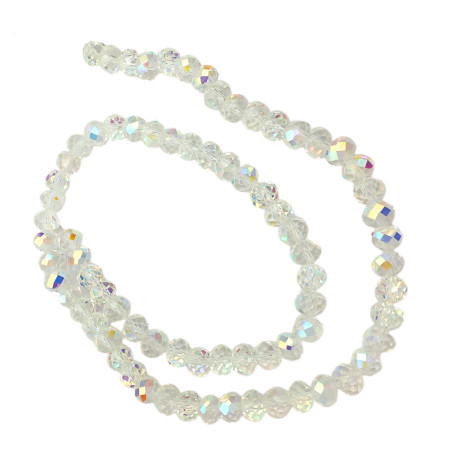 8MM CRISTAL TRASLUCIDO AB ARCOIRIS CUENTA FACETADA PERFORADA VIDRIO TIRA