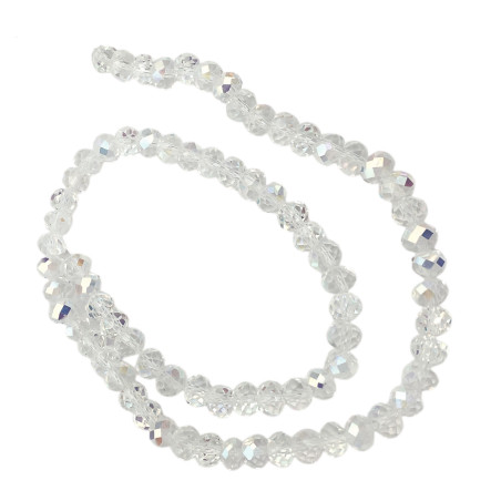 8MM CRISTAL TRASLUCIDO AB CUENTA FACETADA PERFORADA VIDRIO TIRA