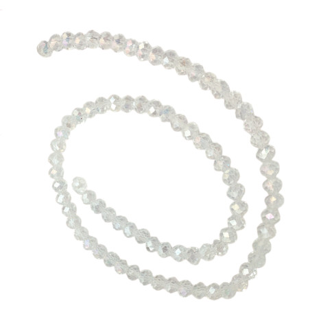 6MM CRISTAL TRASLUCIDO CUENTA FACETADA PERFORADA VIDRIO TIRA