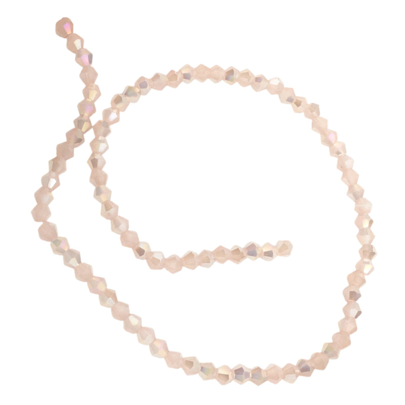 4MM CONO ROSA VIA LACTEA TRASLUCIDO AB FACETADO PERFORADO VIDRIO TIRA