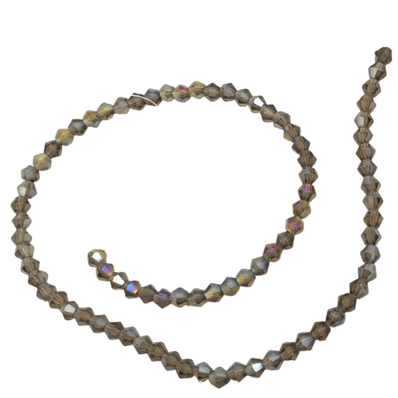 4MM CONO FUME TRASLUCIDO AB FACETADO PERFORADO VIDRIO TIRA