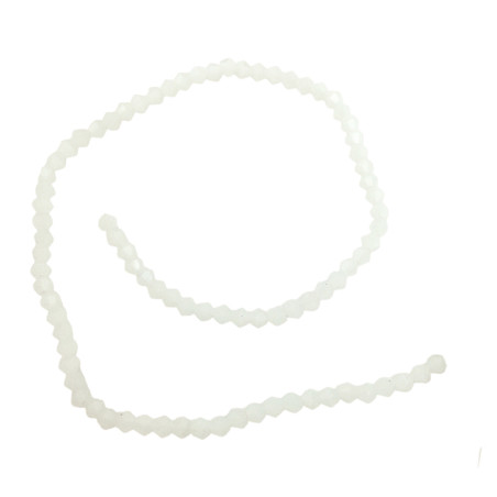 4MM CONO BLANCO PLENO FACETADO PERFORADO VIDRIO TIRA