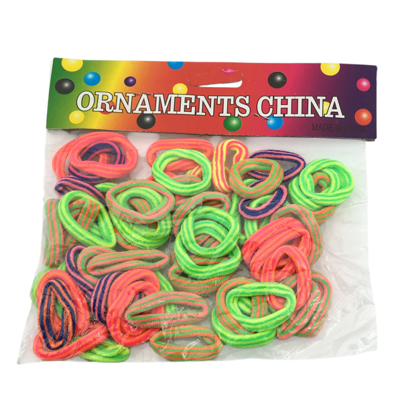 PACK x55 UNIDADES TIPO FLUOR MULTICOLOR C/ LINEAS 1.6CM DIAMETRO INTERNO SIN ESTIRAR C: 005 COLITAS