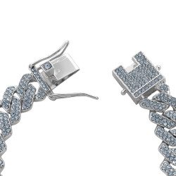 CUBANA PREMIUM 1.3CM - 50CM BRILLO ICE C/ CIERRE Y CUBIC CIRCULARES FANTASIA FINA CADENA COLLAR