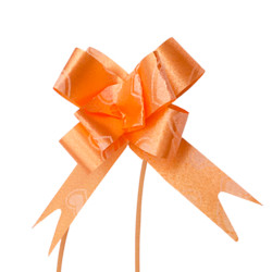 15*250MM ANARANJADO C/ CORAZONES PAQUETE x10 UNIDADES MOÑO DE REGALO